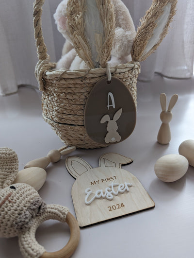 Easter Egg Basket Tag with Initial - Maree Ann Co