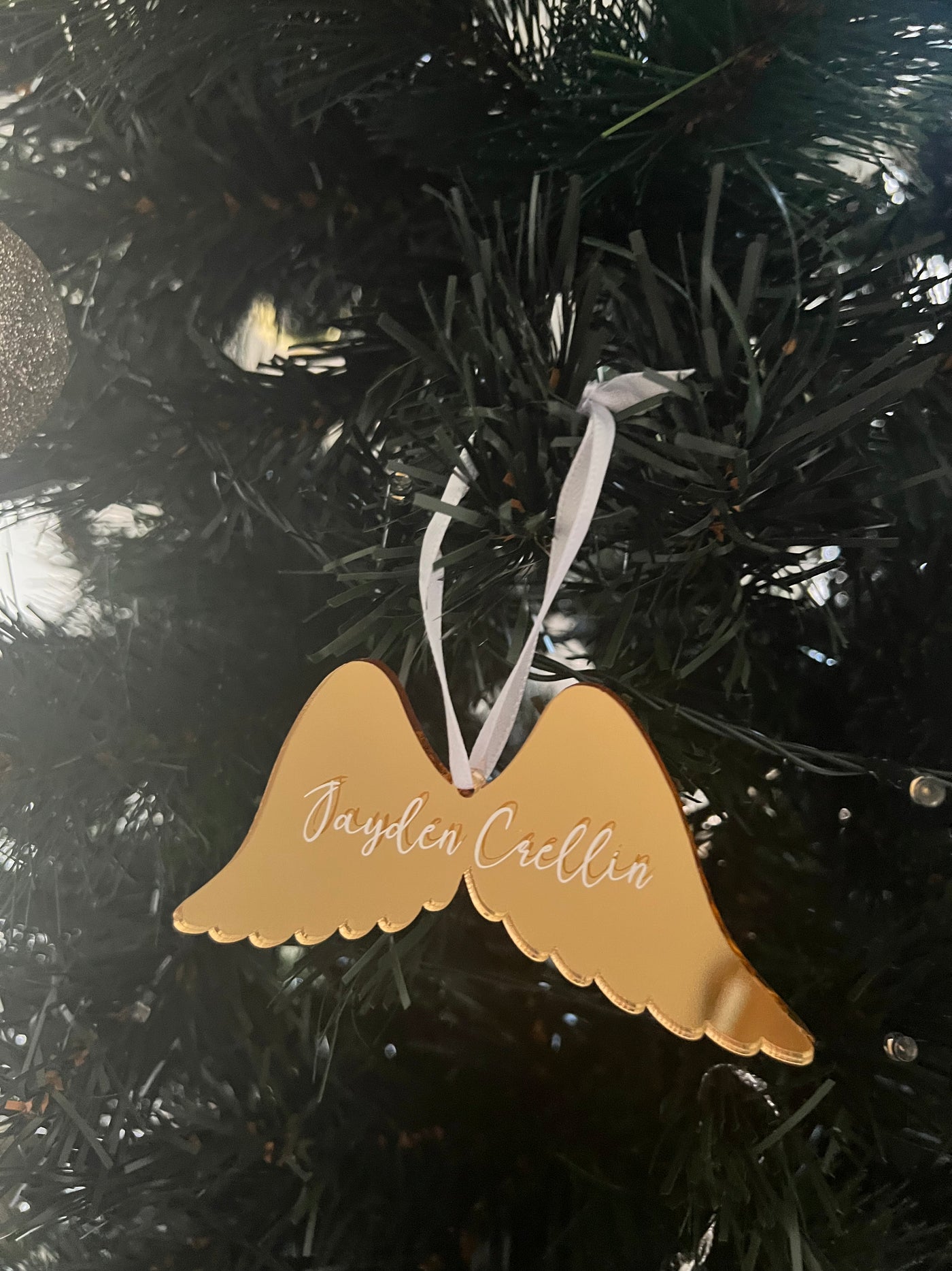 Personalised Bauble Ornament | Angel Wings